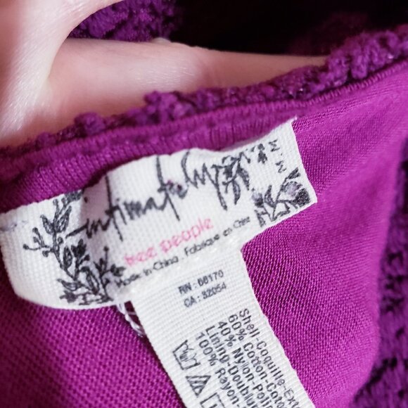 Free People Body Con Lace Open Back Magenta Purple Witchy Dress sz M - Picture 11 of 13